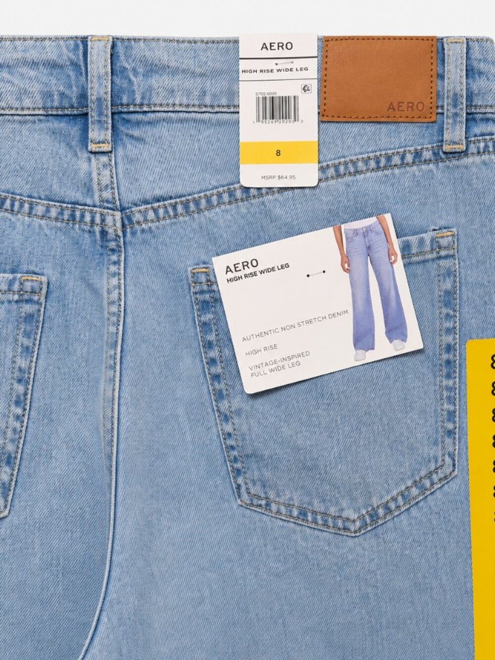 Aeropostale Aero High Rise Wide Leg Jeans Size 8 NWT Light Wash - Picture 9 of 9